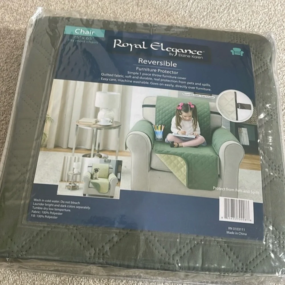 Reversible‎ Chair Furniture Protector Olive/Sage size 75”x65”